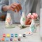 6 Set DIY Paint Your Own Ceramic Vase Kit – Unpainted White Vase Painting Craft Set with Acrylic Paints, Markers, Brushes & Palettes – Holiday & Christmas DIY Art Craft Supply